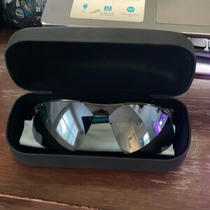 Columbia 701 C02 blue and black sunglasses for men with black hard logo case